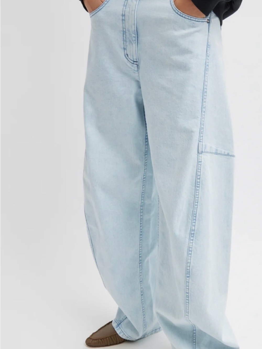 Tibi Light Wash Sid Wide-Leg Jeans - Picture 2 of 8